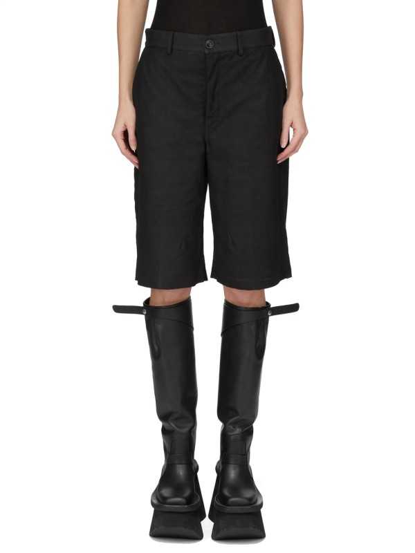 BERMUDA CUIR NOIR WORK SHORT RP02F 5322 LBS 09 RICK OWENS FEMME Strasbourg f