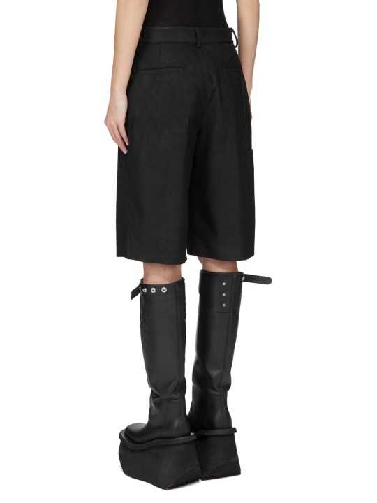 BERMUDA CUIR NOIR WORK SHORT RP02F 5322 LBS 09 RICK OWENS FEMME Strasbourg b