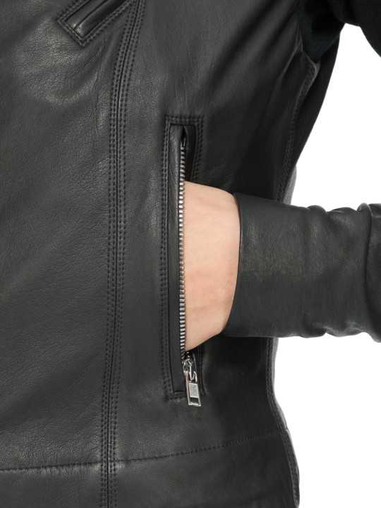 Blouson cuir noir Classic Byker agneau plongé RP02F 5708 LBK 09 Rick Owens Femme vêtement boutique Store shop online t