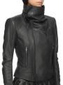 Blouson cuir noir Classic Byker agneau plongé RP02F 5708 LBK 09 Rick Owens Femme vêtement boutique Store shop online f