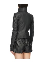 Blouson cuir noir Classic Byker agneau plongé RP02F 5708 LBK 09 Rick Owens Femme vêtement boutique Store shop online r
