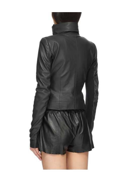 Blouson cuir noir Classic Byker agneau plongé RP02F 5708 LBK 09 Rick Owens Femme vêtement boutique Store shop online r