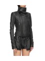 Blouson cuir noir Classic Byker agneau plongé RP02F 5708 LBK 09 Rick Owens Femme vêtement boutique Store shop online g