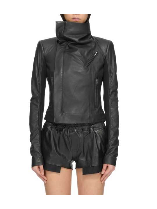 Blouson cuir noir Classic Byker agneau plongé RP02F 5708 LBK 09 Rick Owens Femme vêtement boutique Store shop online k