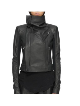 Blouson cuir noir Classic Byker agneau plongé RP02F 5708 LBK 09 Rick Owens Femme vêtement boutique Store shop online a