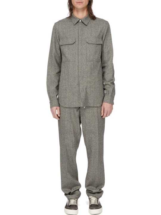 Pantalon chiné noir vert clair Joris Pants RU02F 4348 WBI 79 Rick Owens Homme boutique Strasbourg vêtement shop online store lch