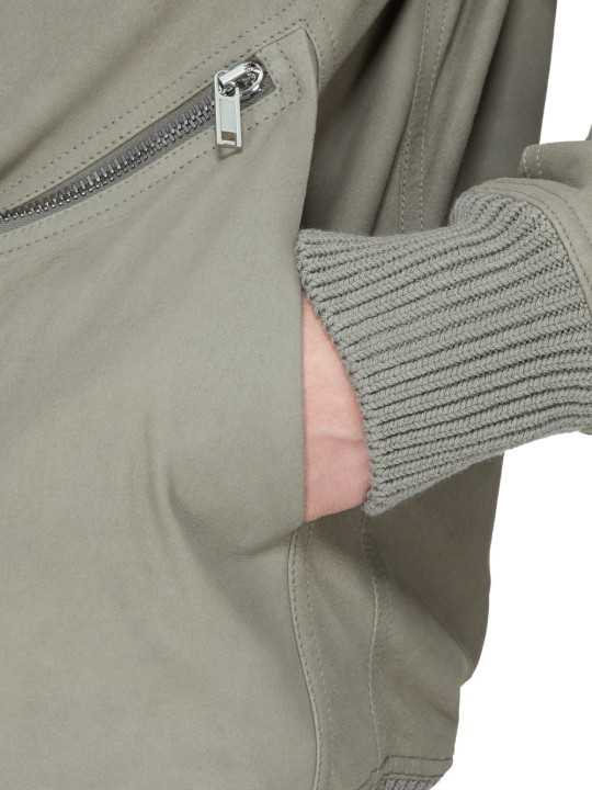 Blouson cuir Dark Pearl Heizer Flight poches plaquées RU02F 4779 LBS 48 Rick Owens homme boutique Strasbourg p