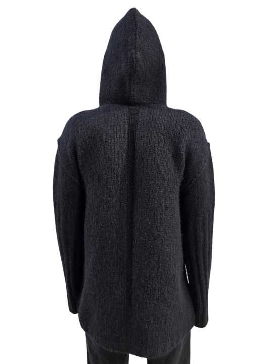 PULL HOODIES NOIR CACHEMIRE FEUTRE HOODED PULLOVER RU02F 4623 KWSSE 09 RICK OWENS homme