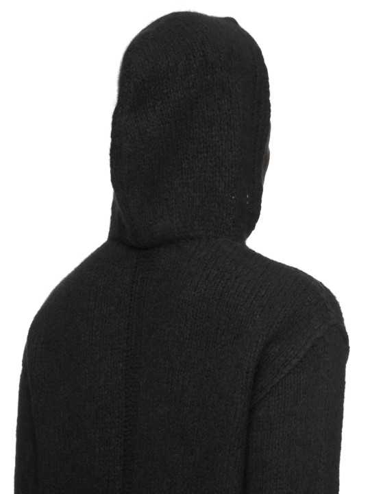 PULL HOODIES NOIR CACHEMIRE FEUTRE HOODED PULLOVER RU02F 4623 KWSSE 09 RICK OWENS homme boutique Strasbourg vêtement shop cap