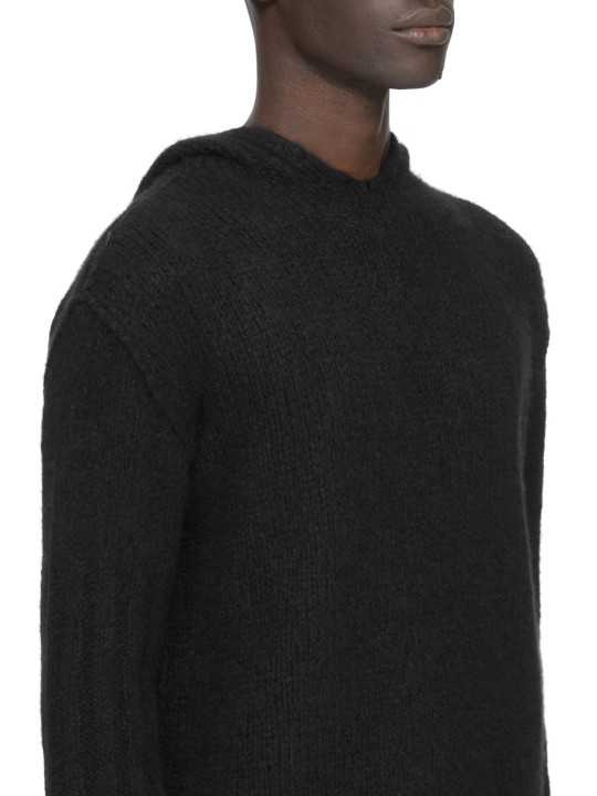 PULL HOODIES NOIR CACHEMIRE FEUTRE HOODED PULLOVER RU02F 4623 KWSSE 09 RICK OWENS homme boutique Strasbourg vêtement shop détail
