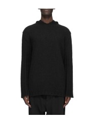 PULL HOODIES NOIR CACHEMIRE FEUTRE HOODED PULLOVER RU02F 4623 KWSSE 09 RICK OWENS homme boutique Strasbourg vêtement shop front