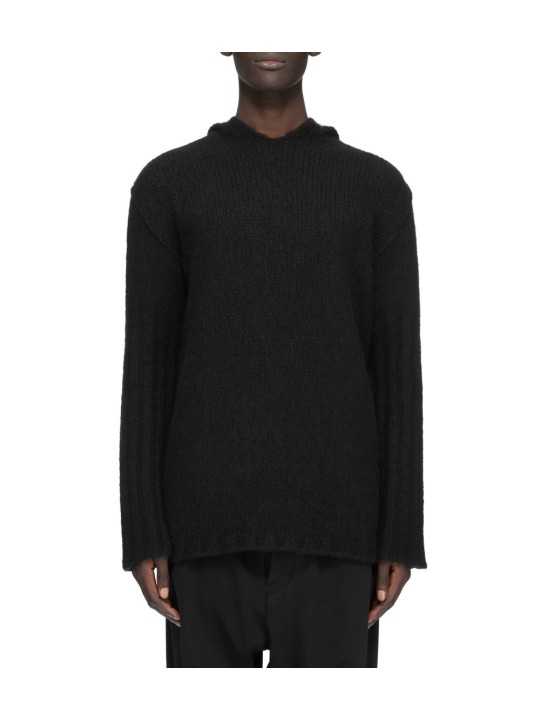 PULL HOODIES NOIR CACHEMIRE FEUTRE HOODED PULLOVER RU02F 4623 KWSSE 09 RICK OWENS homme boutique Strasbourg vêtement shop front