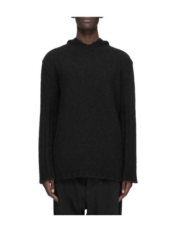 PULL HOODIES NOIR CACHEMIRE FEUTRE HOODED PULLOVER RU02F 4623 KWSSE 09 RICK OWENS homme boutique Strasbourg vêtement shop front