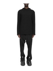 PULL HOODIES NOIR CACHEMIRE FEUTRE HOODED PULLOVER RU02F 4623 KWSSE 09 RICK OWENS homme boutique Strasbourg vêtement shop look