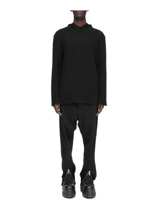 PULL HOODIES NOIR CACHEMIRE FEUTRE HOODED PULLOVER RU02F 4623 KWSSE 09 RICK OWENS homme boutique Strasbourg vêtement shop look