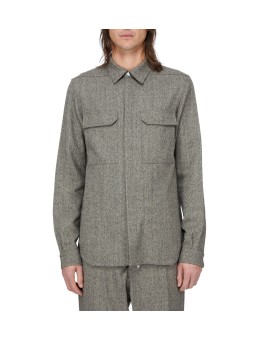 CHEMISE CHINEE NOIR VERT CLAIR OUTERSHIRT RU02F 4236 WBI 79 RICK OWENS HOMME front