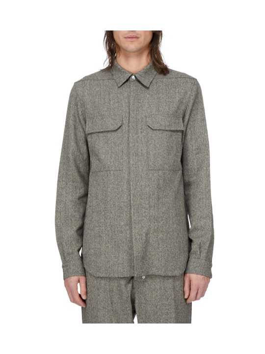 CHEMISE CHINEE NOIR VERT CLAIR OUTERSHIRT RU02F 4236 WBI 79 RICK OWENS HOMME front