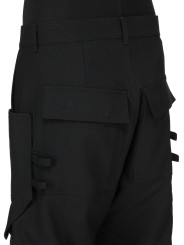 Pantalon large cargo laine grain de poudre noir Stefan Cargo Rick Owens homme RU02F 4346 WGP 09 boutique Strasbourg vêtement 33