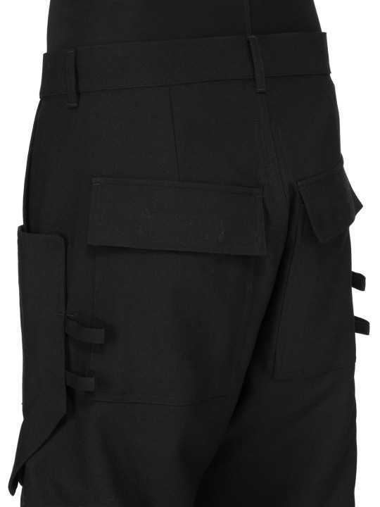 Pantalon large cargo laine grain de poudre noir Stefan Cargo Rick Owens homme RU02F 4346 WGP 09 boutique Strasbourg vêtement 33
