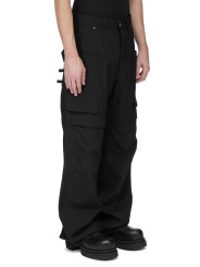 Pantalon large cargo laine grain de poudre noir Stefan Cargo Rick Owens homme RU02F 4346 WGP 09