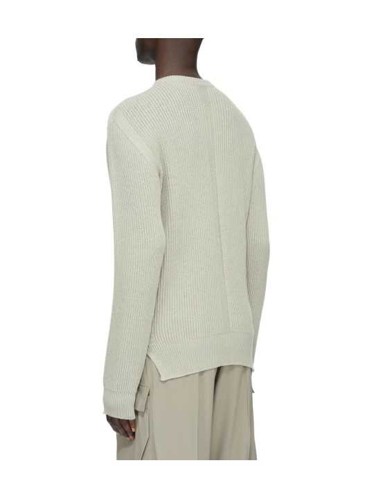 Pull grosse maille côtelée Pearl Fisherman Round Neck RU02F 4615 KWVH 08 Rick Owens homme boutique Strasbourg vêtement shop dos