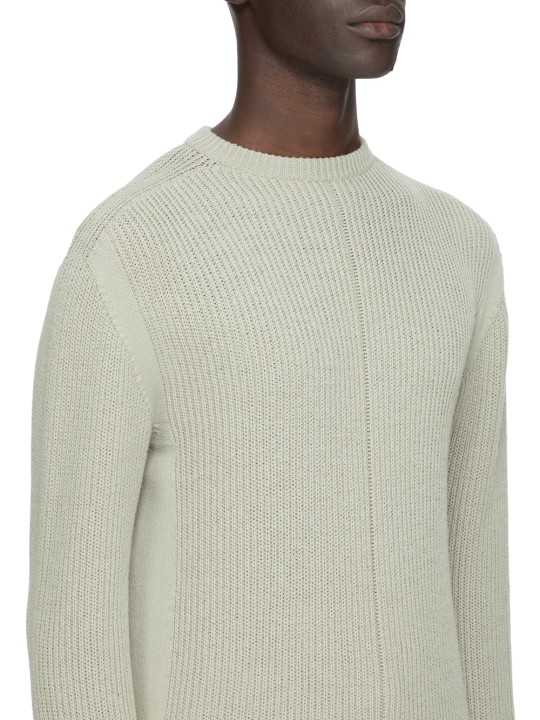 Pull grosse maille côtelée Pearl Fisherman Round Neck RU02F 4615 KWVH 08 Rick Owens homme boutique Strasbourg vêtement shop dét