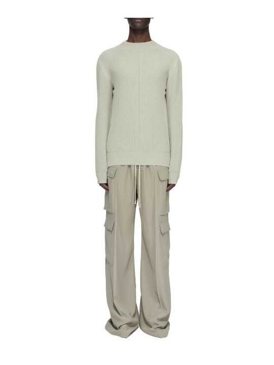 Pull grosse maille côtelée Pearl Fisherman Round Neck RU02F 4615 KWVH 08 Rick Owens homme boutique Strasbourg vêtement shop loo