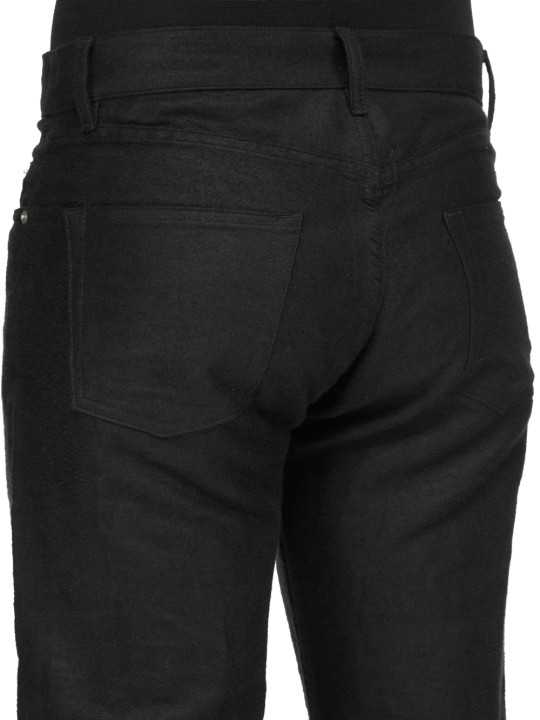 Jeans noir moleskin brossé Kurdt RU02F 4399 MOR 09 Rick Owens Homme boutique Strasbourg shop vêtement arr