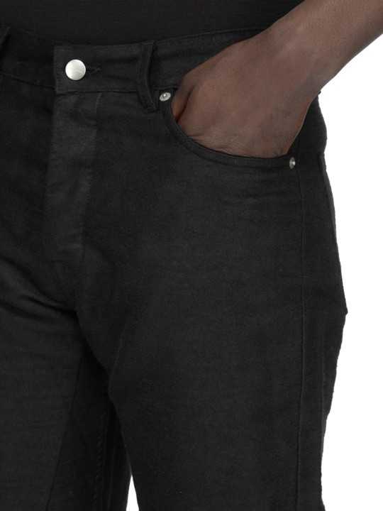 Jeans noir moleskin brossé Kurdt RU02F 4399 MOR 09 Rick Owens Homme boutique Strasbourg shop vêtement poc