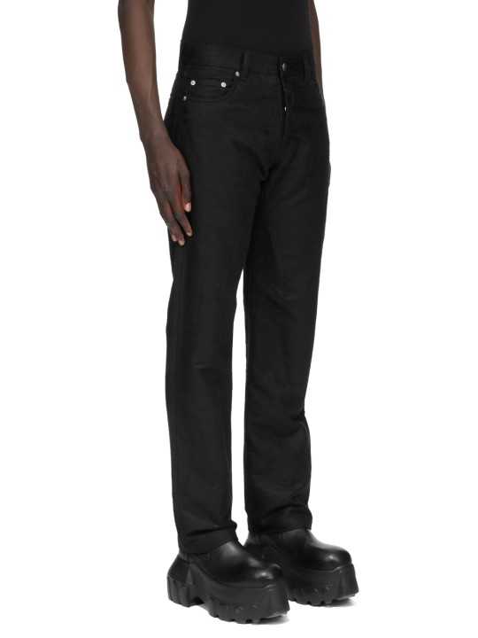 Jeans noir moleskin brossé Kurdt RU02F 4399 MOR 09 Rick Owens Homme boutique Strasbourg shop vêtement prof