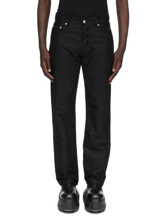 Jeans noir moleskin brossé Kurdt RU02F 4399 MOR 09 Rick Owens Homme boutique Strasbourg shop vêtement front