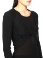 Cache coeur court Noir Crop Wrap Rick Owens Femme RP02F 5645 M 09 boutique Strasbourg vêtement mode gilet shop détail