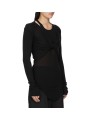 Cache coeur court Noir Crop Wrap Rick Owens Femme RP02F 5645 M 09 boutique Strasbourg vêtement mode gilet shop profil