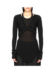 Cache cœur court Noir Crop Wrap Rick Owens Femme RP02F 5645 M 09 boutique Strasbourg vêtement mode gilet shop front