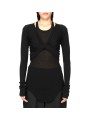 Cache cœur court Noir Crop Wrap Rick Owens Femme RP02F 5645 M 09 boutique Strasbourg vêtement mode gilet shop front
