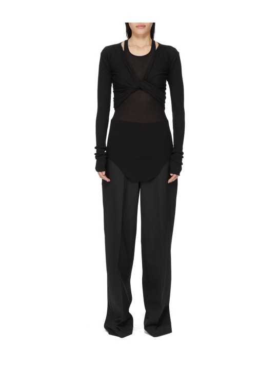 Cache coeur court Noir Crop Wrap Rick Owens Femme RP02F 5645 M 09 boutique Strasbourg vêtement mode gilet shop look