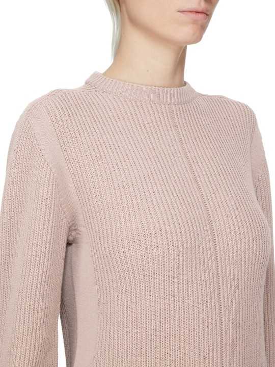 PULL GROSSE MAILLE COTELE ROSE FISHERMAN ROUND NECK RP02F 5647 KWVH 23 RICK OWENS FEMME BOUTIQUE vêtement face