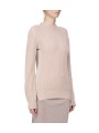 PULL GROSSE MAILLE COTELE ROSE FISHERMAN ROUND NECK RP02F 5647 KWVH 23 RICK OWENS FEMME