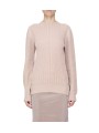 PULL GROSSE MAILLE COTELE ROSE FISHERMAN ROUND NECK RP02F 5647 KWVH 23 RICK OWENS FEMME