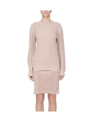PULL GROSSE MAILLE COTELE ROSE FISHERMAN ROUND NECK RP02F 5647 KWVH 23 RICK OWENS FEMME BOUTIQUE vêtement look