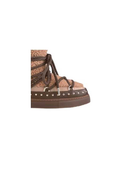 Boots sable choco cuir shirling Curly Rock Sand Inuikii femme 003-0072-251 boutique Strasbourg baskets shoes mode shop zoom
