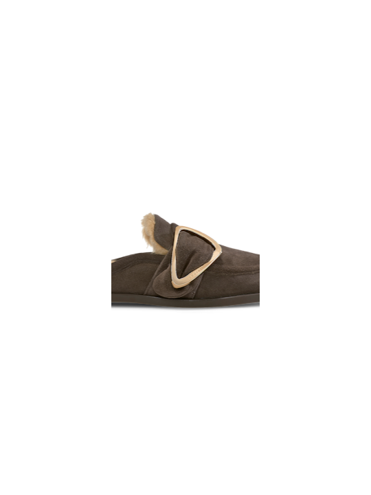 Mules fourrées choco écru Shearling Mule Soft Inuikii femme 003-0041-152 boutique Strasbourg shop shoes mode zoom