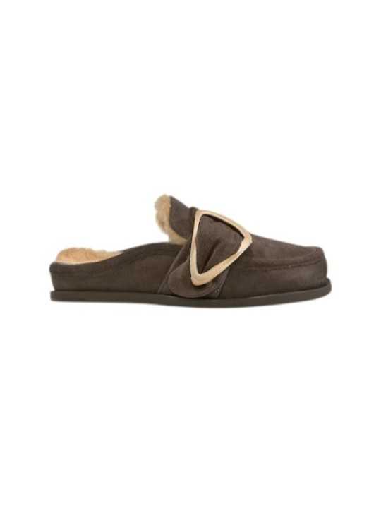 Mules fourrées choco écru Shearling Mule Soft Inuikii femme 003-0041-152 boutique Strasbourg shop shoes mode style