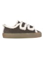 Baskets fourrées choco Shearling Low Velcro Dark Brown Inuikii femme 001-0231-152 boutique Strasbourg mode shoes sneakers