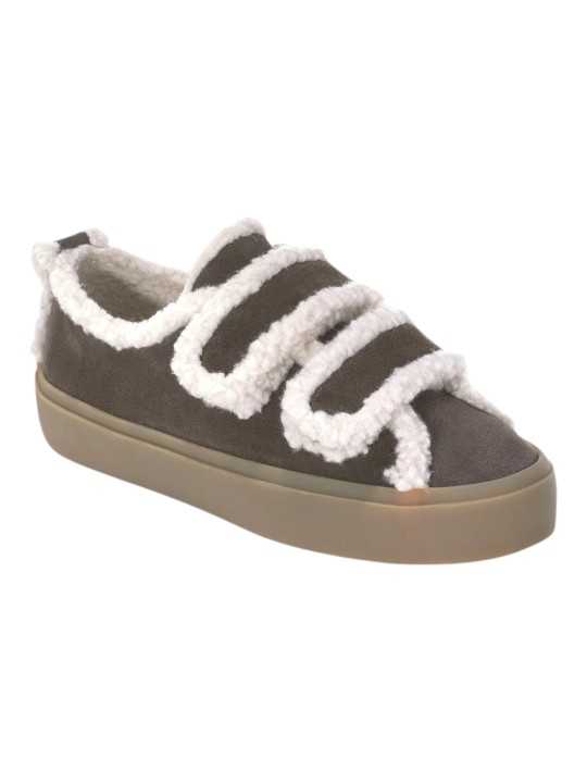 Baskets fourrées choco Shearling Low Velcro Dark Brown Inuikii femme 001-0231-152 boutique Strasbourg mode shoes sneakers 2