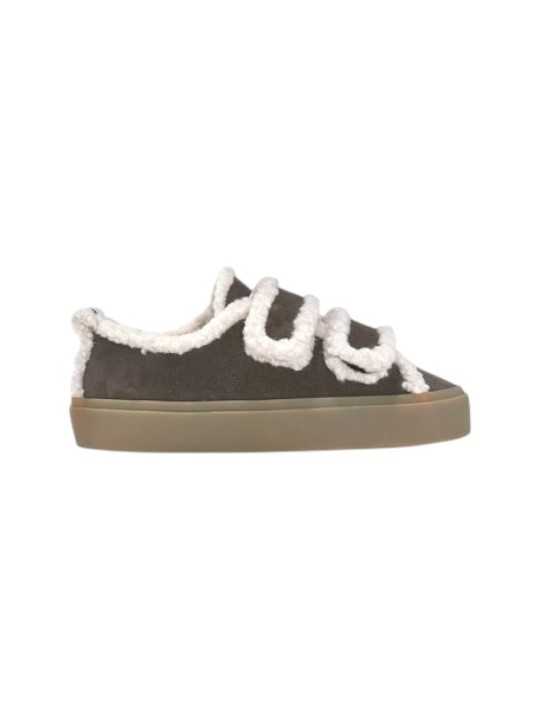 Baskets fourrées choco Shearling Low Velcro Dark Brown Inuikii femme 001-0231-152 boutique Strasbourg mode shoes sneakers 3