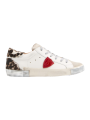 Sneakers Paris cuir blanc spoiler léopard Philippe Model Femme PRLD VXA1 baskets boutique Strasbourg online store shop style