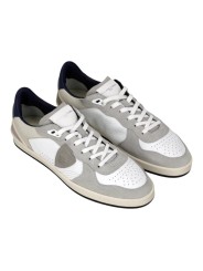 SNEAKERS PGAL CUIR BLANC SUEDE TAUPE PGLU VD02 PHILIPPE MODEL HOMME boutique Strasbourg baskets shop store online profil