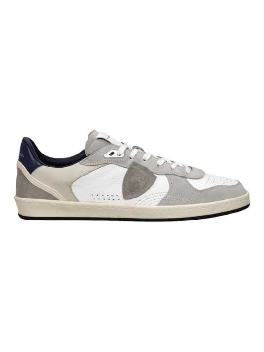 SNEAKERS PGAL CUIR BLANC SUEDE TAUPE PGLU VD02 PHILIPPE MODEL HOMME boutique Strasbourg baskets shop store online
