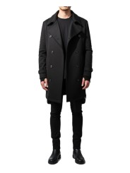 Caban long zips côtés noir autocoat Ungaro Homme U1030 L5077 80 boutique vêtement mode Strasbourg France store shop open